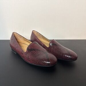 Vionic Willa Boa Red Black Snake Print Slip on Flats Shoes Women's Sz: 5 NWOB